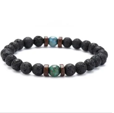 Black Volcanic Stone Bracelet: Reflecting Men's Unique Style