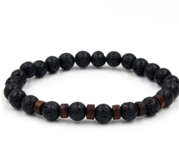 Black Volcanic Stone Bracelet: Reflecting Men's Unique Style