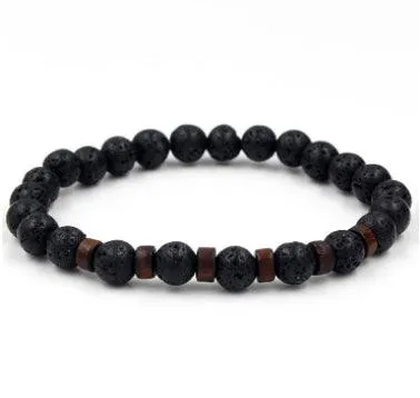 Black Volcanic Stone Bracelet: Reflecting Men's Unique Style