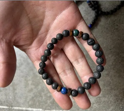 Black Volcanic Stone Bracelet: Reflecting Men's Unique Style