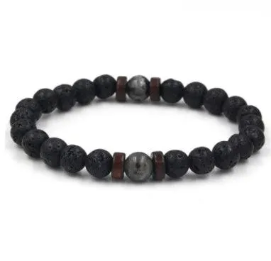 Black Volcanic Stone Bracelet: Reflecting Men's Unique Style