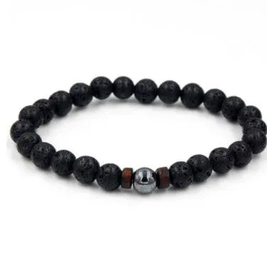 Black Volcanic Stone Bracelet: Reflecting Men's Unique Style