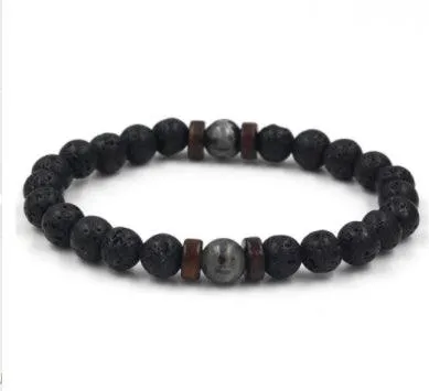 Black Volcanic Stone Bracelet: Reflecting Men's Unique Style