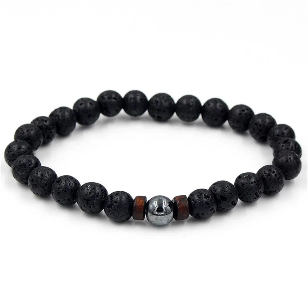 Black Volcanic Stone Bracelet: Reflecting Men's Unique Style