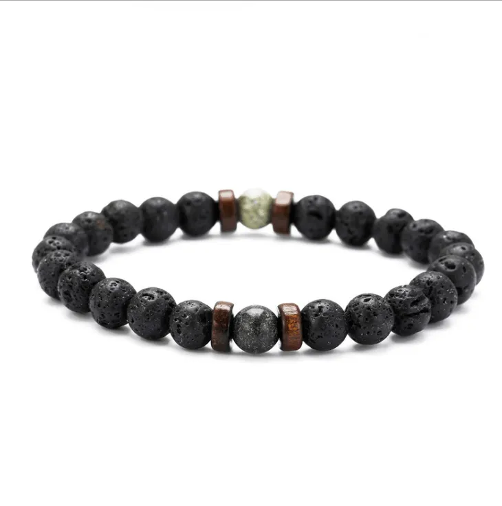 Black Volcanic Stone Bracelet: Reflecting Men's Unique Style