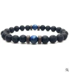 Black Volcanic Stone Bracelet: Reflecting Men's Unique Style