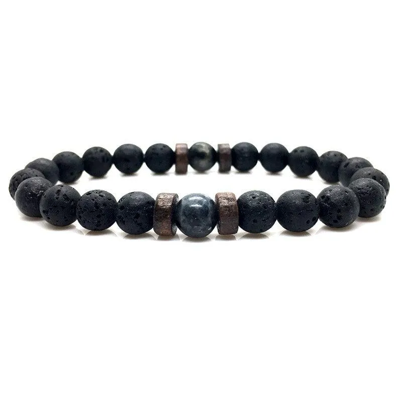 Black Volcanic Stone Bracelet: Reflecting Men's Unique Style