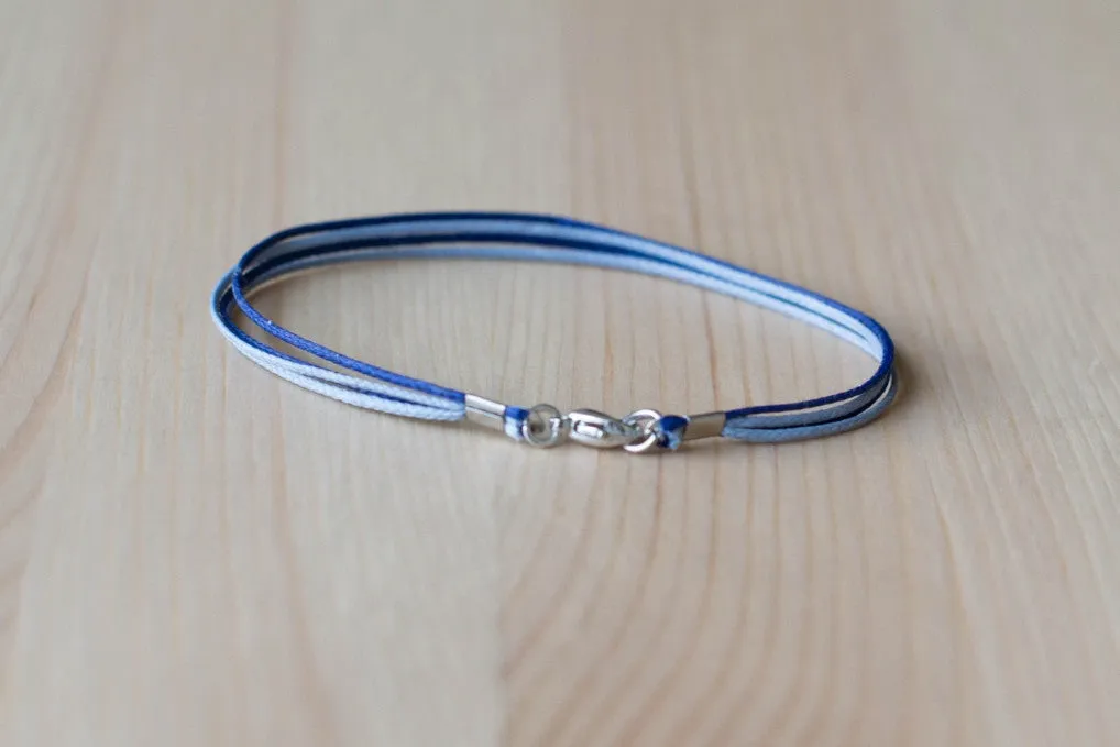 Blue cord bracelet for men, blue string, gift for him, fathers day gift, handmade