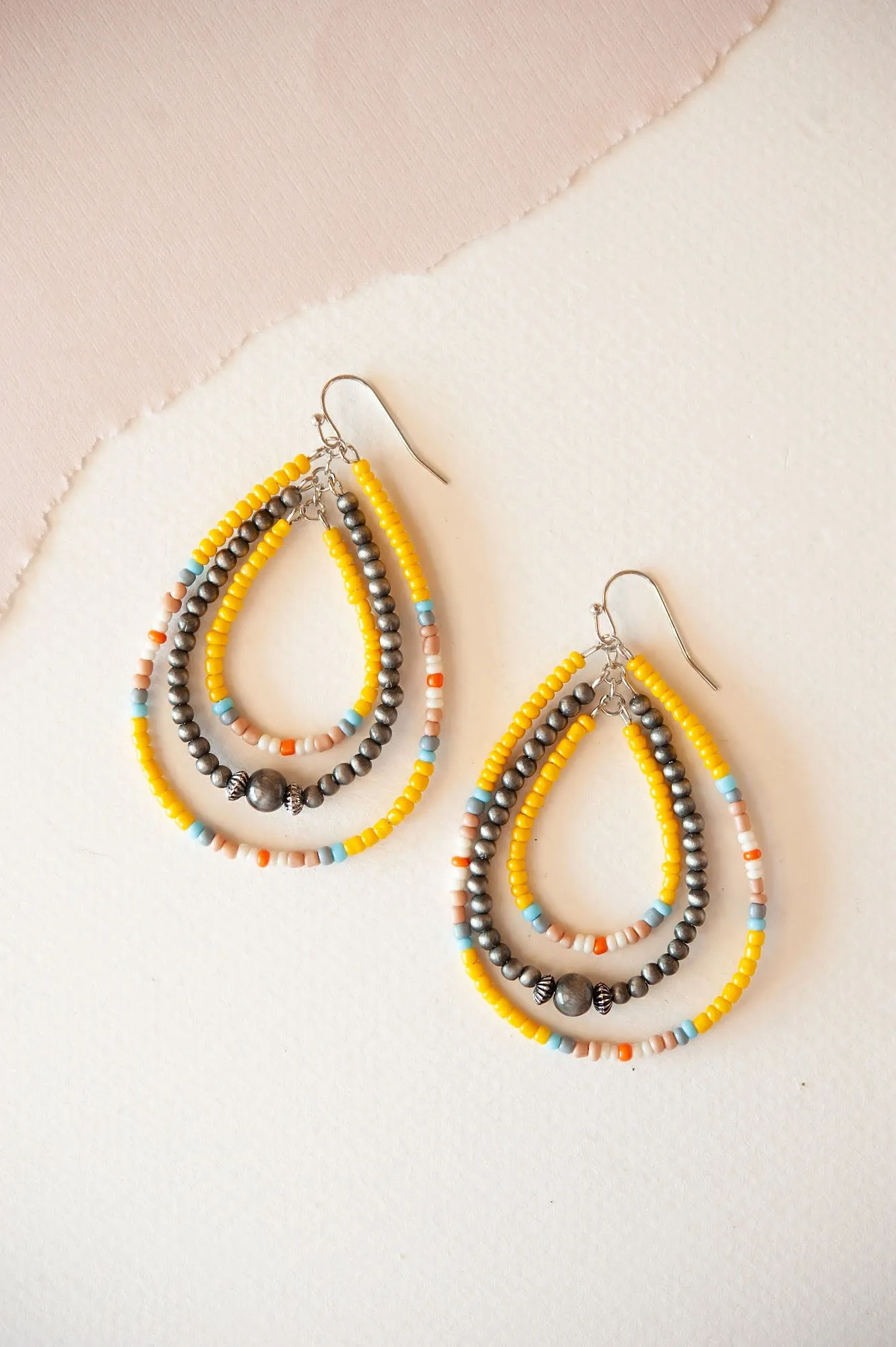 Brodie Beaded Teardrop Dangle | Multicolored Beaded Earring