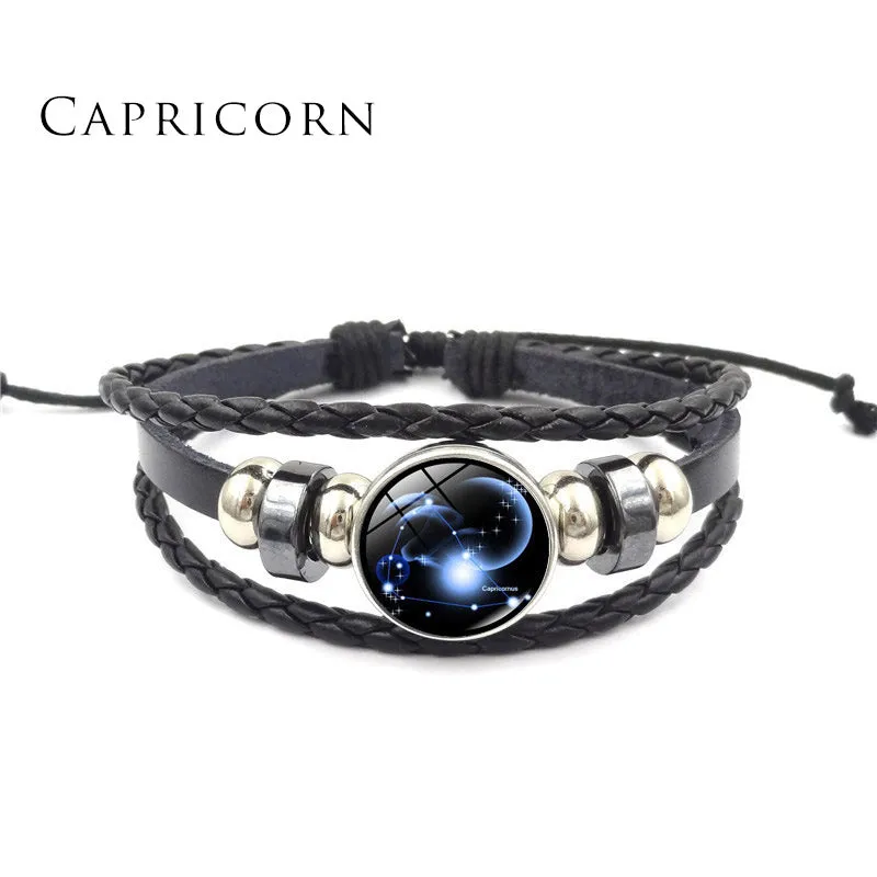 Buddha Stones 12 Constellations of the Zodiac Moon Protection Bracelet