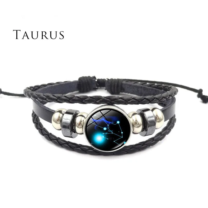 Buddha Stones 12 Constellations of the Zodiac Moon Protection Bracelet