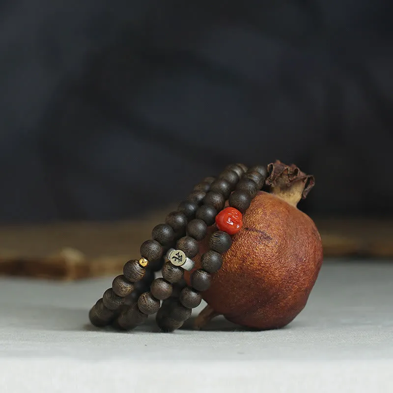 Buddha Stones 925 Sterling Silver Chinese Zodiac Natal Buddha Kalimantan Agarwood Jade Amber 999 Gold Red Agate Balance Bracelet