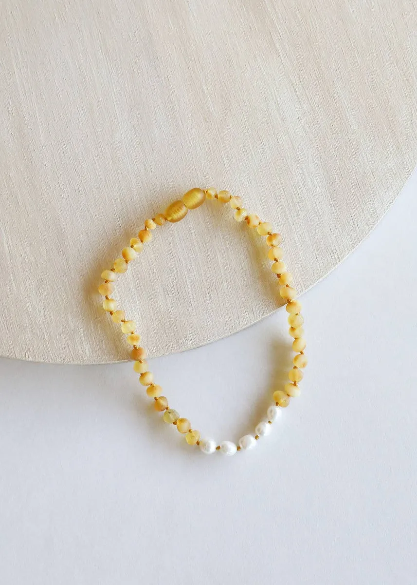 CanyonLeaf - Kids: Raw Honey Amber   Pearls  || Necklace