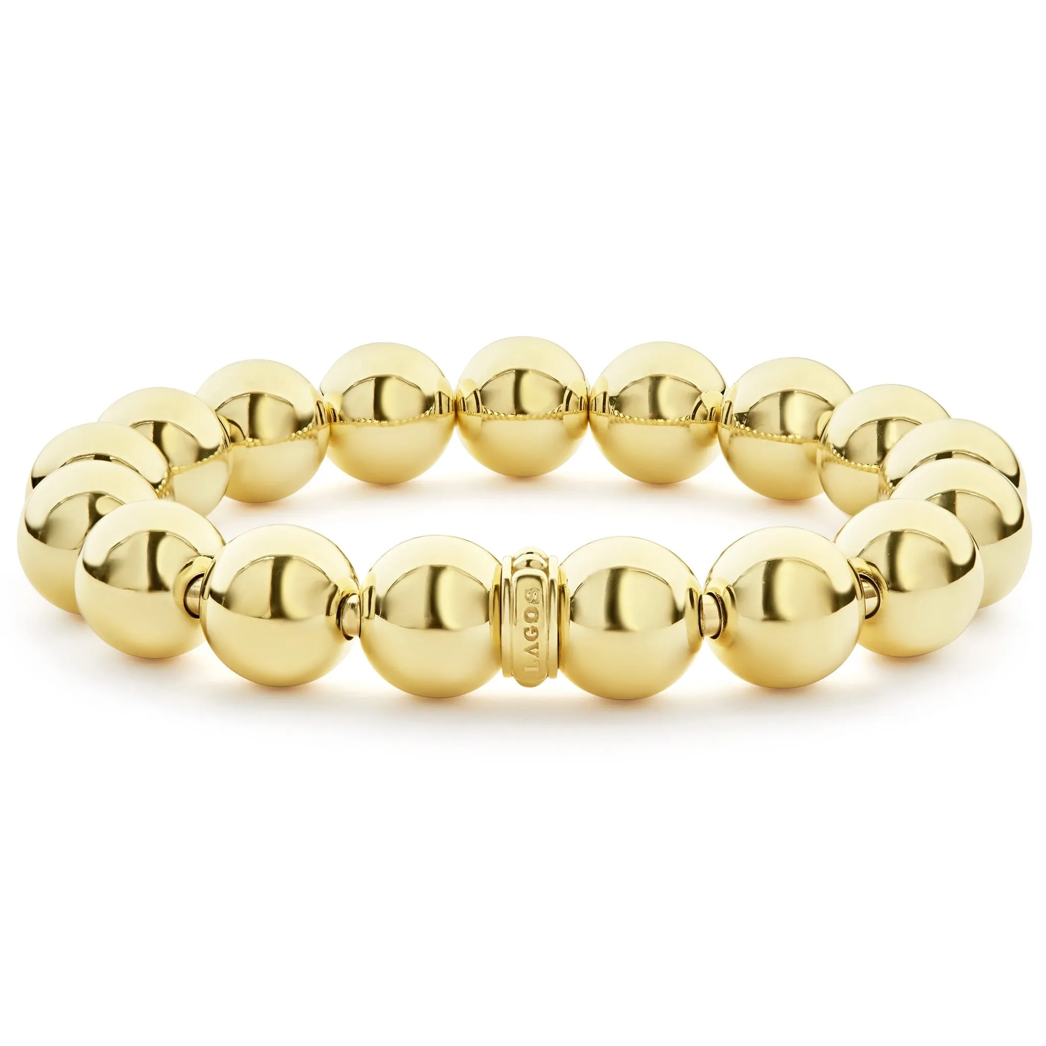 Caviar Gold 18K Gold Bead Bracelet 12mm