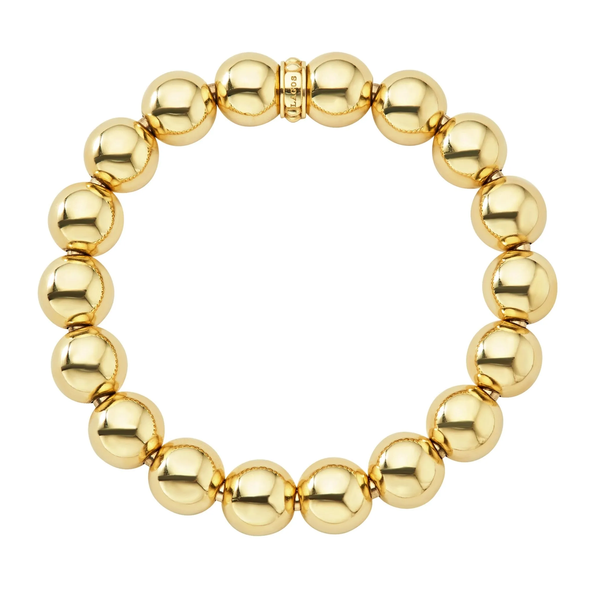 Caviar Gold 18K Gold Bead Bracelet 12mm