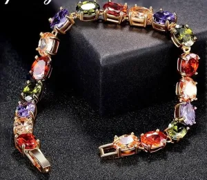 Charms Ruby Amethyst Peridot Gemstone Bracelets