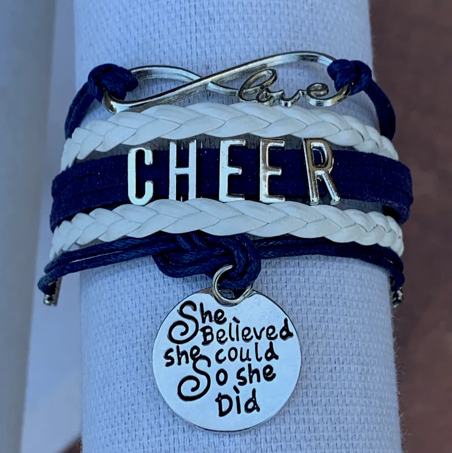 Cheer Bracelet with Inspirational Charms