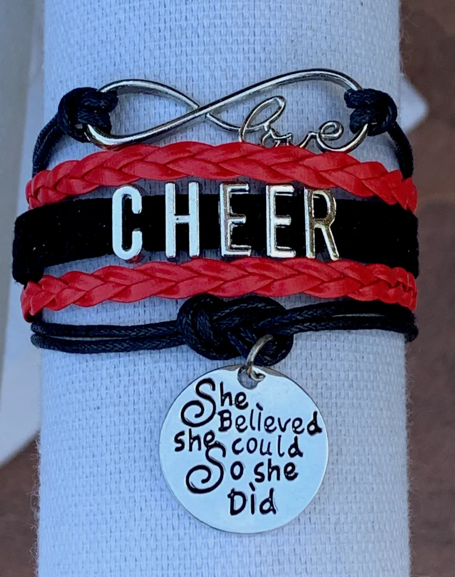 Cheer Bracelet with Inspirational Charms