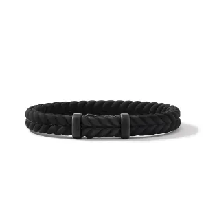 Chevron Black Rubber Bracelet with Black Titanium