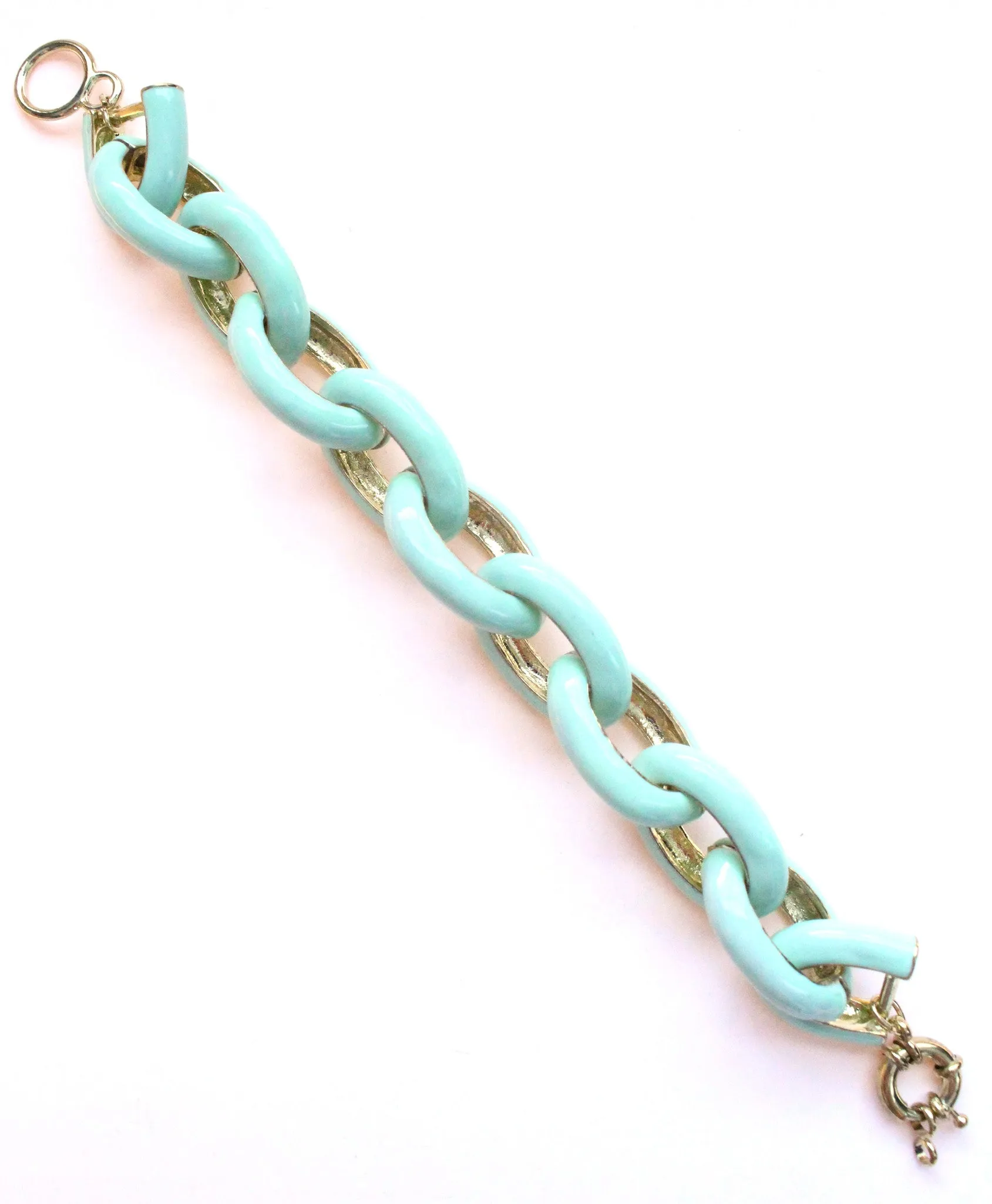 Chunky Enamel Chain Link Bracelets- 3 Color Options