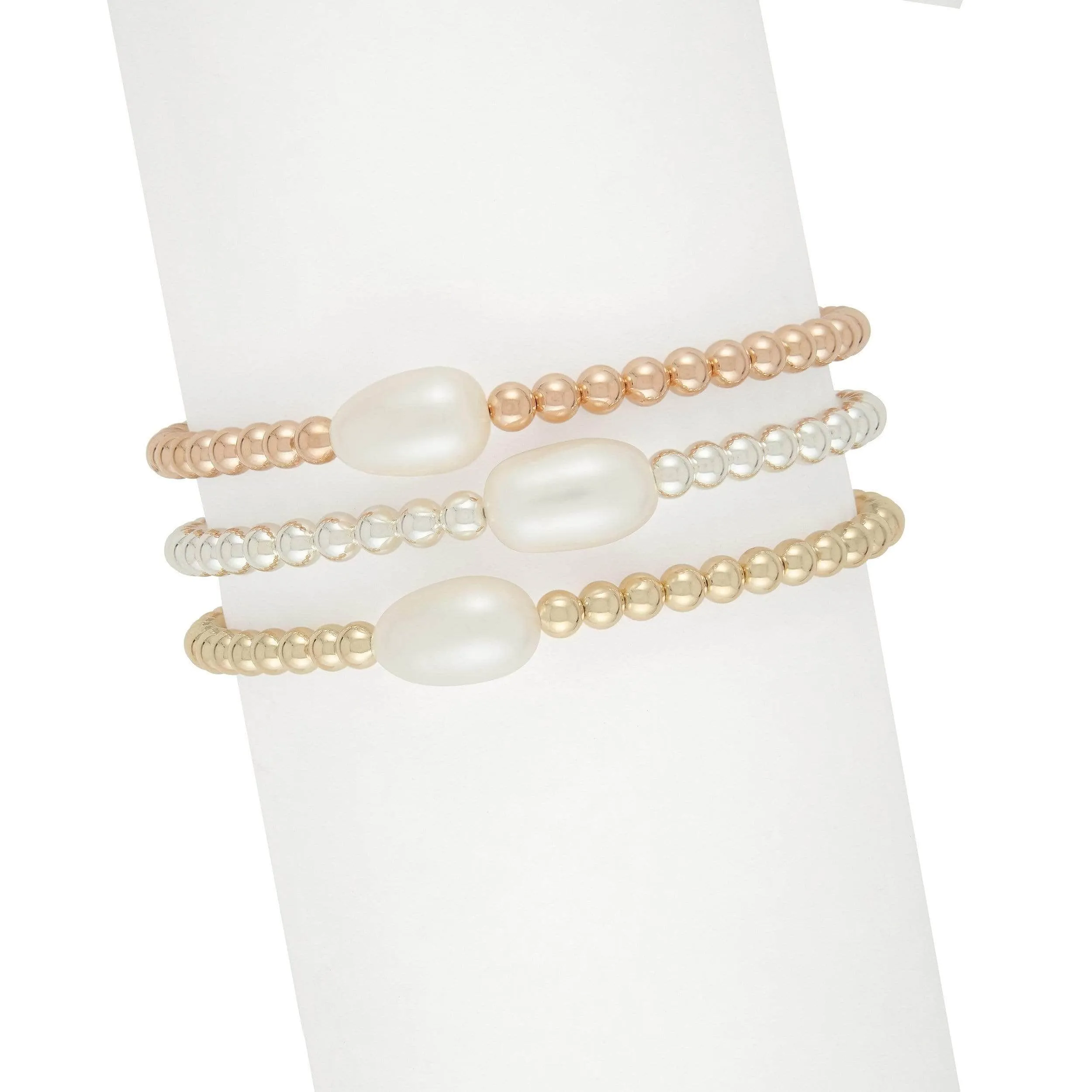 Classic Trio | Gold   Silver   Rose Gold Bracelet Set