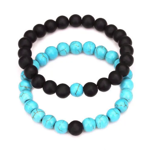 Classy Couples Bracelet Turquoise/Black