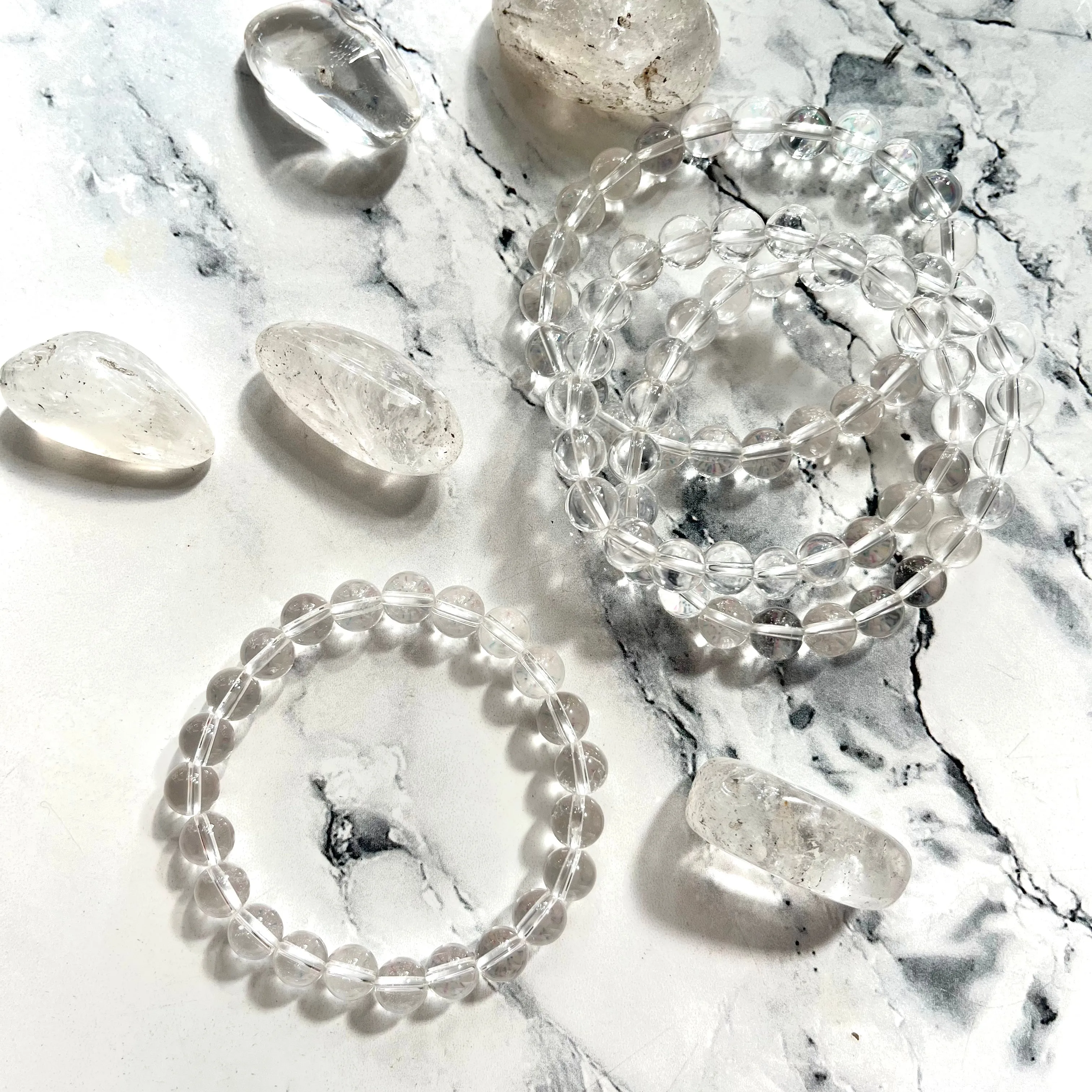 Clear Quartz 8mm Beaded Bracelet - Master Healer