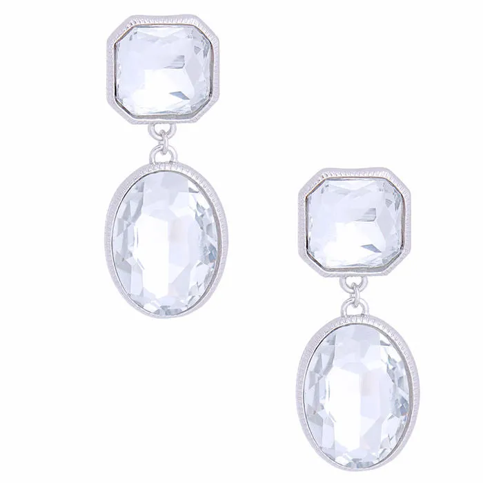 Clip On  Medium Crystal Earrings for Women