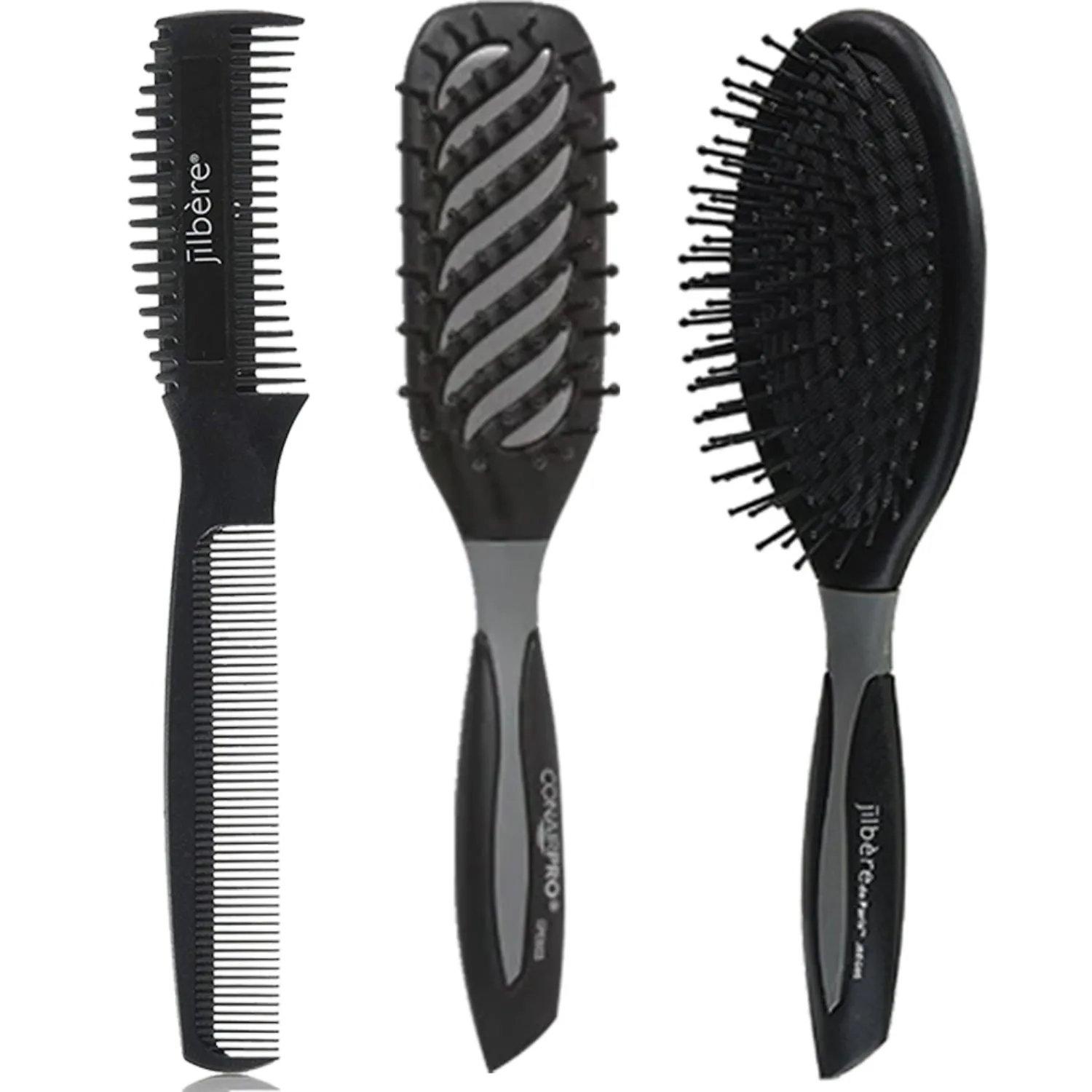 Conair Pro Ergo-Grip Vent Brush CPEG03   Cushion Brush CPEG05 & Precision Cut Comb