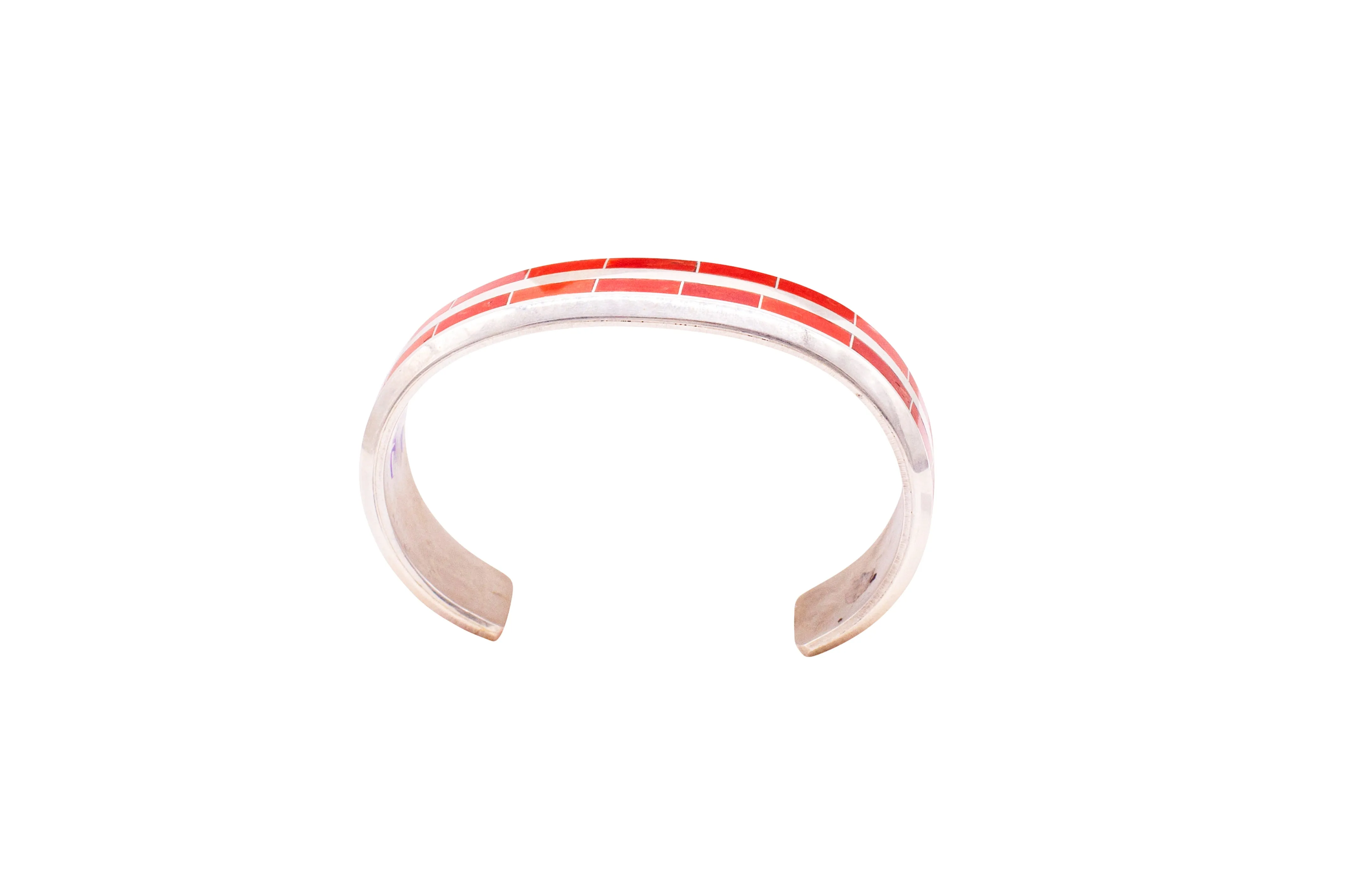 Coral Inlay Bracelet | Zuni Handmade