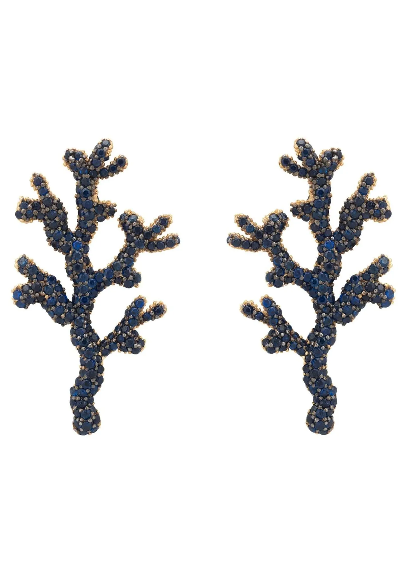 Coral Reef Earrings Blue Cz