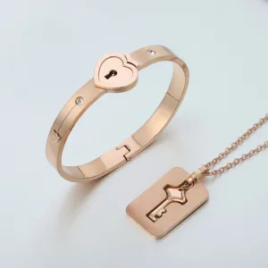 Couple Love Heart Lock Bracelet