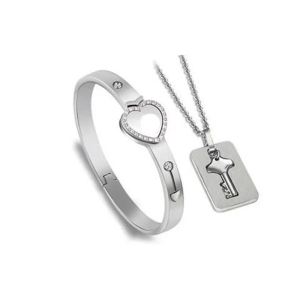 Couple Love Heart Lock Bracelet