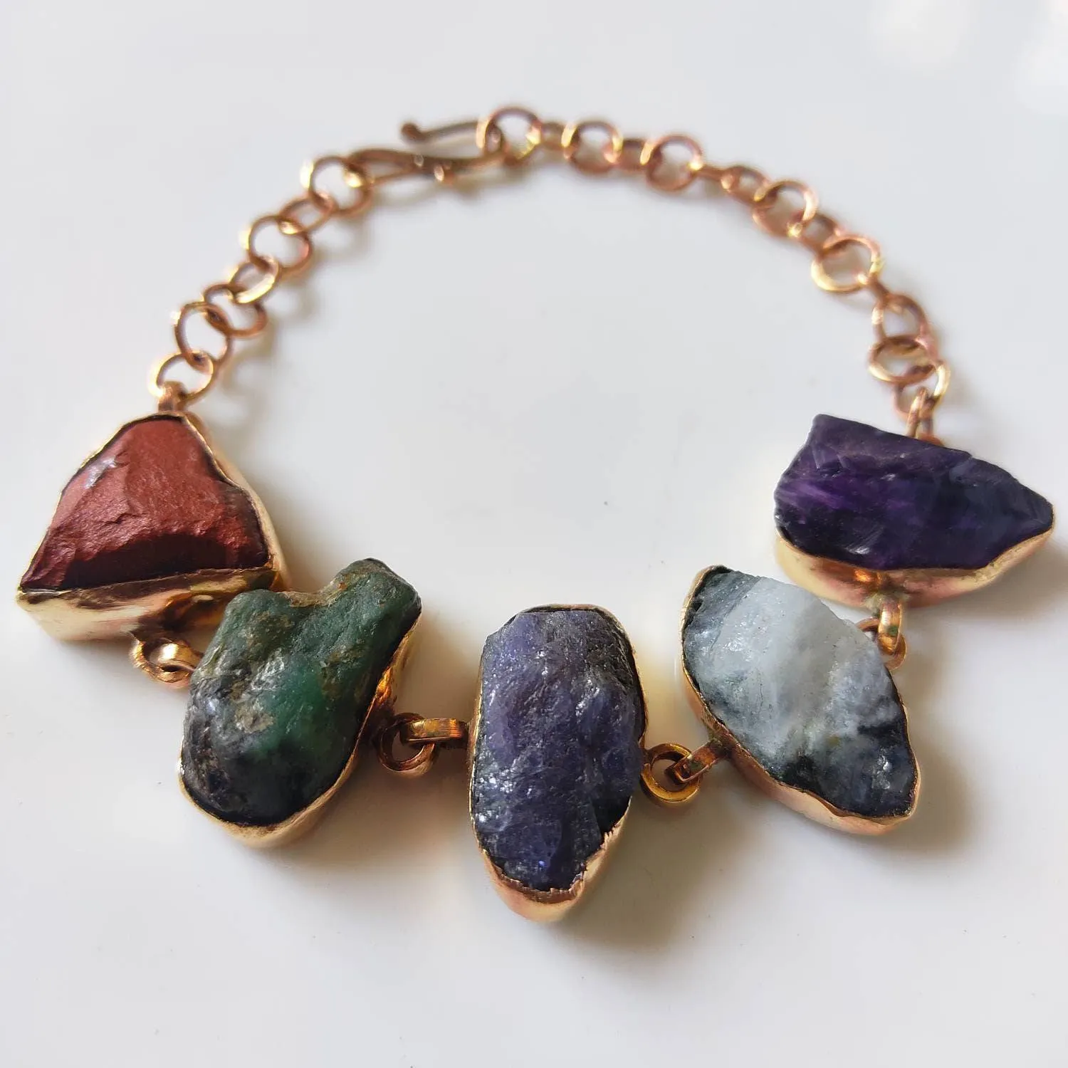 Customizable Raw Stone Crystal Healing Bracelet