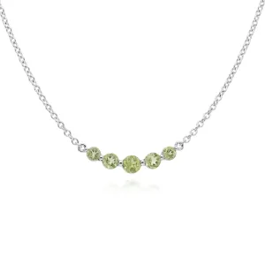 Damen Sterlingsilber Fünfstein Peridot Rund Farbverlauf 45cm Halskette