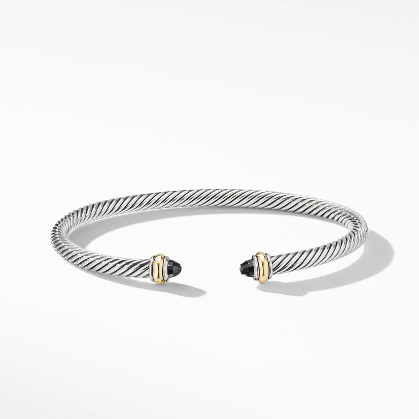 David Yurman Cable Classic Bracelet with Black Onyx and 18K Yellow Gold