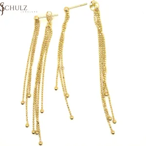 Diamond Cut Gold beaded Earrings