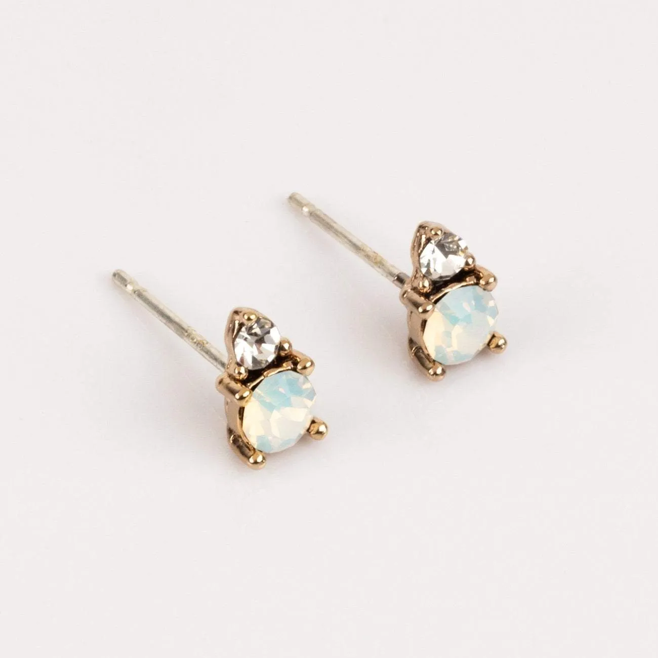 Dolce Studs in White Opal