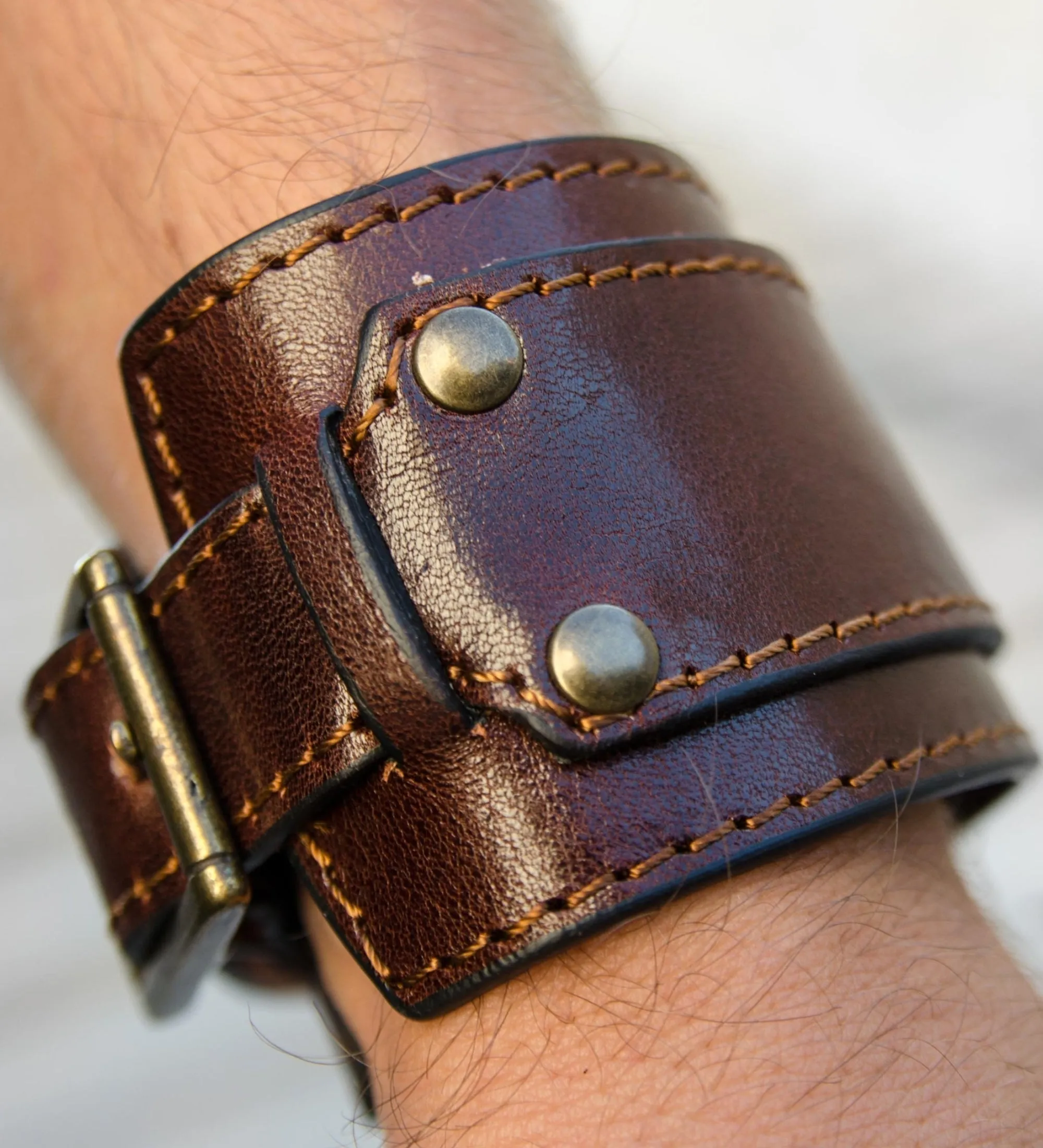 Double Strap Leather Bracelet for Men - The Moviegoer