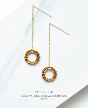 EDEN   ELIE Celestia Circle Threader Earrings - Russo