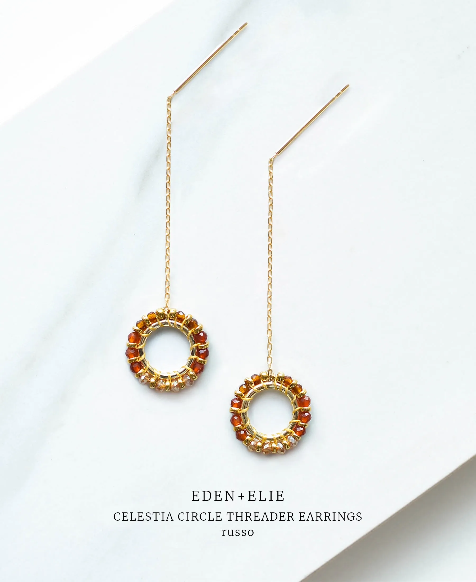 EDEN   ELIE Celestia Circle Threader Earrings - Russo