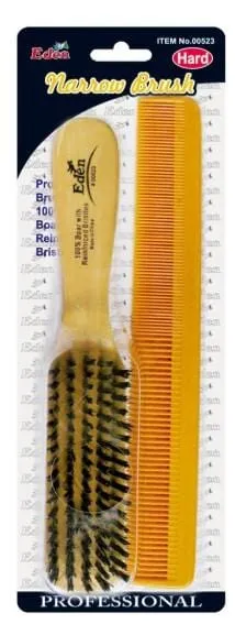 EDEN HARD NARROW BRUSH AND COMB 00523