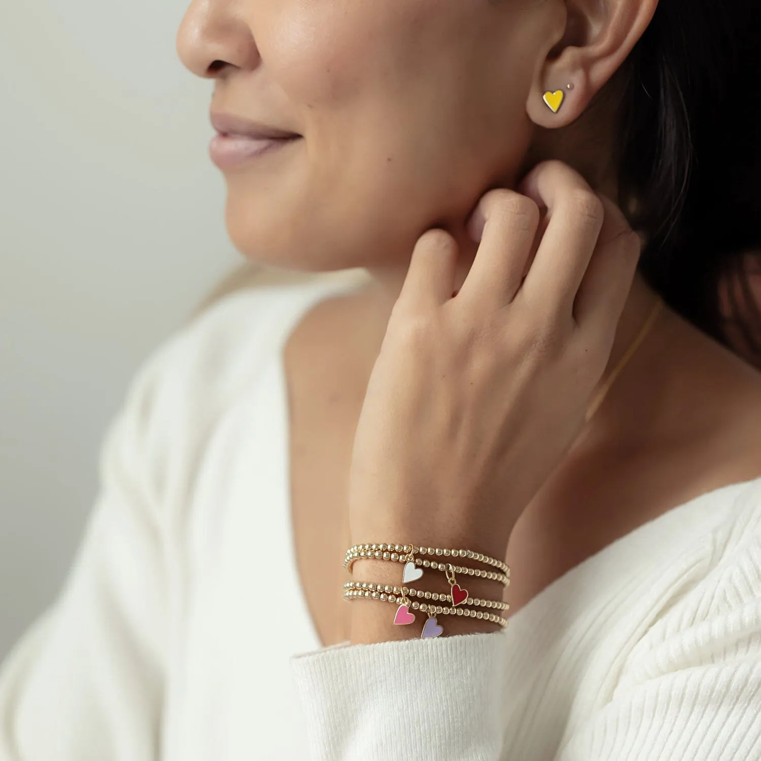 Enamel Heart Bracelet