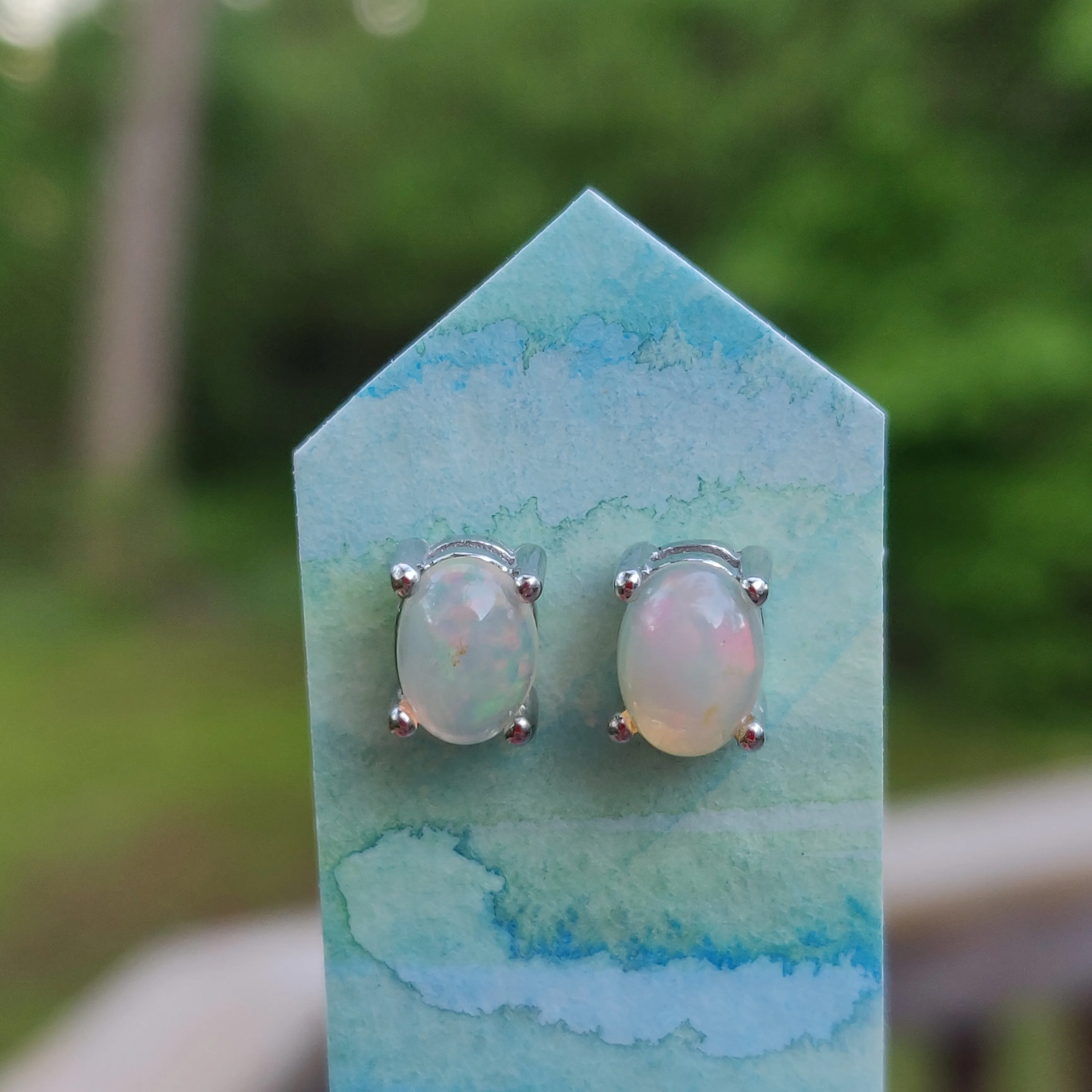 Ethiopian Opal Stud Earrings (#1)