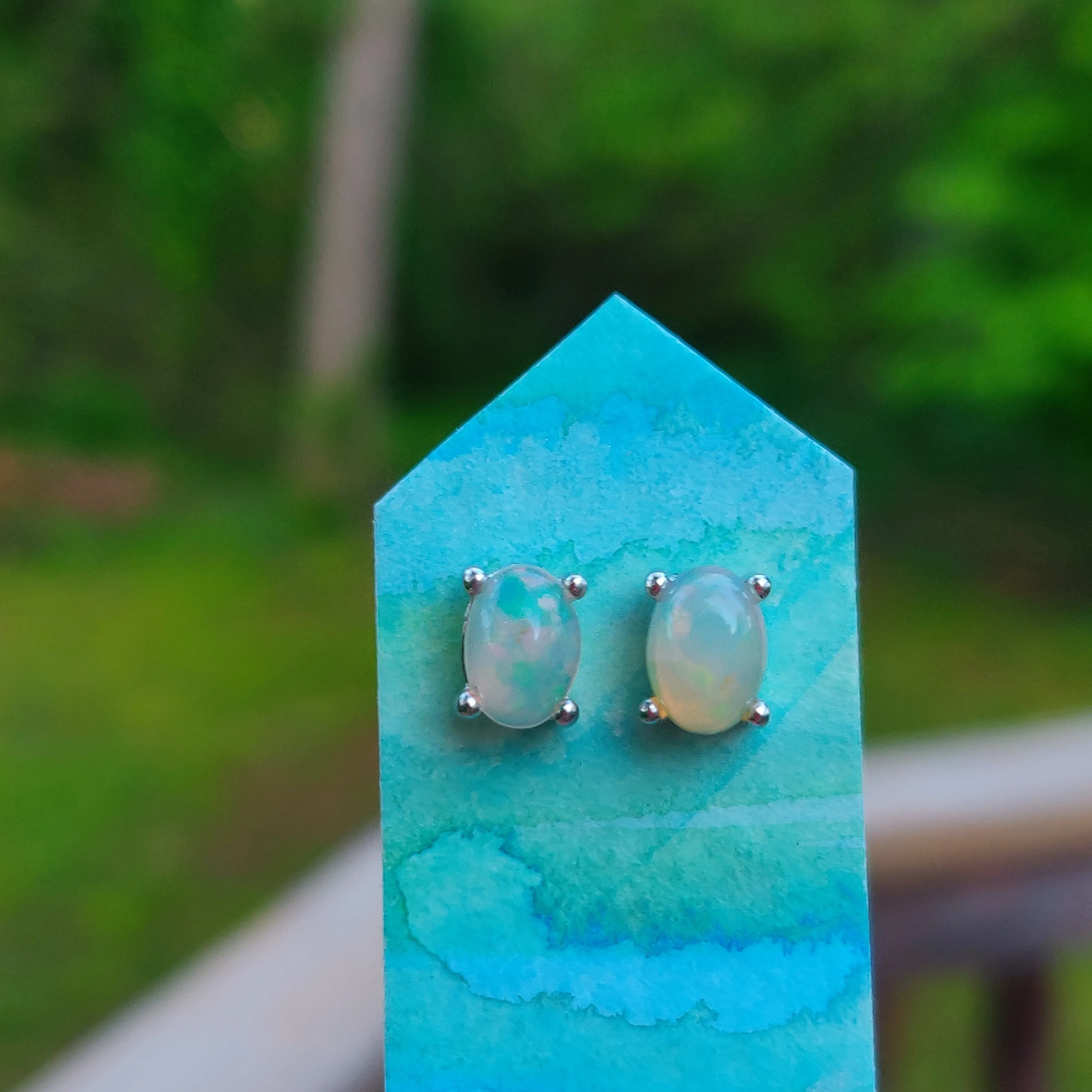 Ethiopian Opal Stud Earrings (#1)