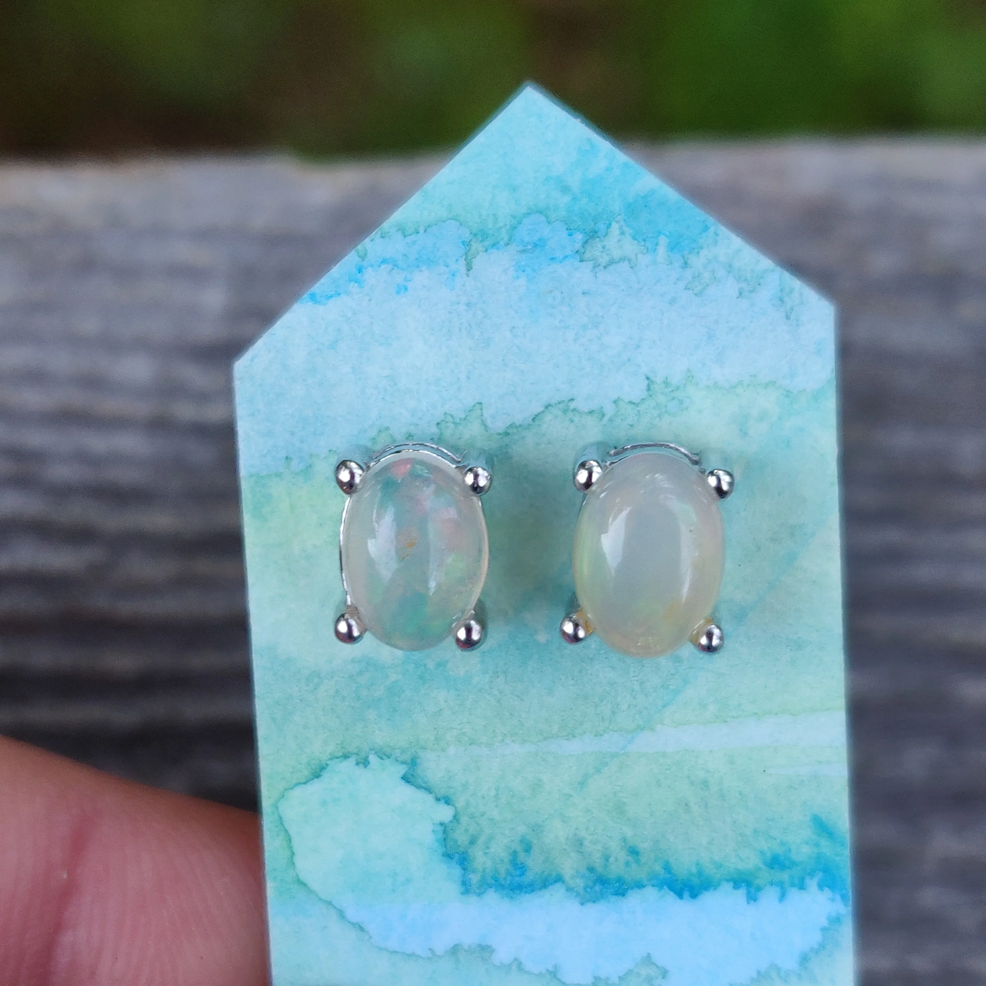 Ethiopian Opal Stud Earrings (#1)