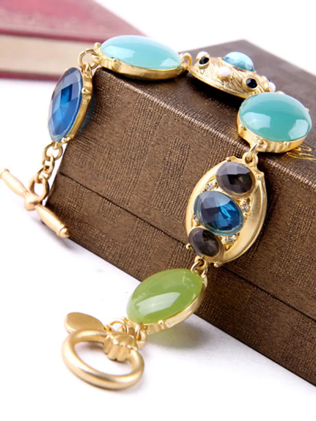 Fathion Imitation Stone Toggle Link Bracelet