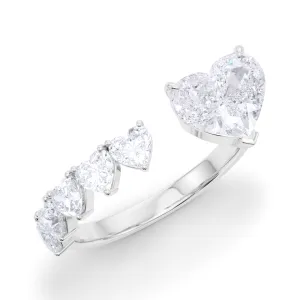 Floating Hearts Diamond Ring