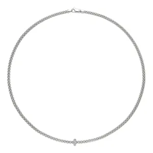 Fope 18K White Gold Prima Collection Necklace with Diamond Rondel, 17 inch