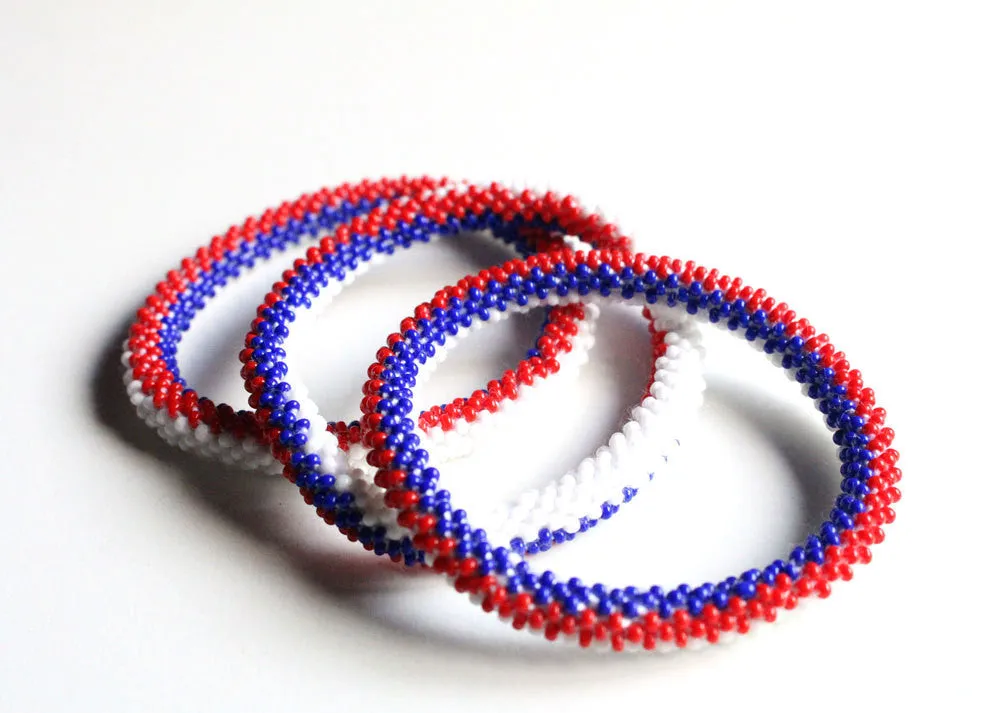 French Flag Roll On Bracelet